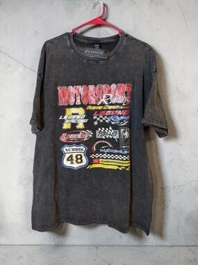 NWT! ROMWE Racing Men’s 2XL Graphic Tee Motocross Grunge Casual Streetwear Race